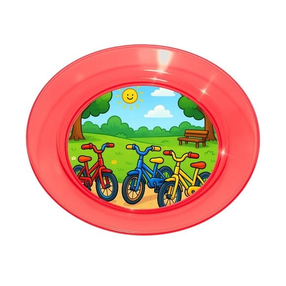 Prato Acrílico Personalizado Festa Bicicletas Coloridas