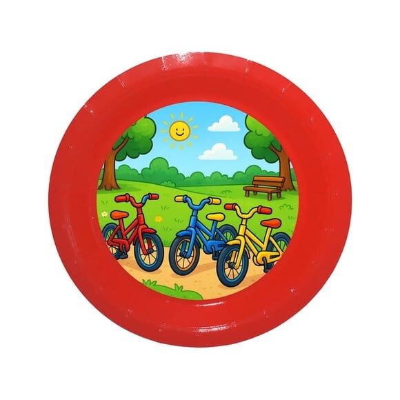 Prato de Papel Personalizado Bicicletas Coloridas