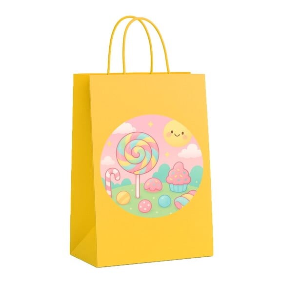 Sacola de Papel Personalizada Infantil Candy Color