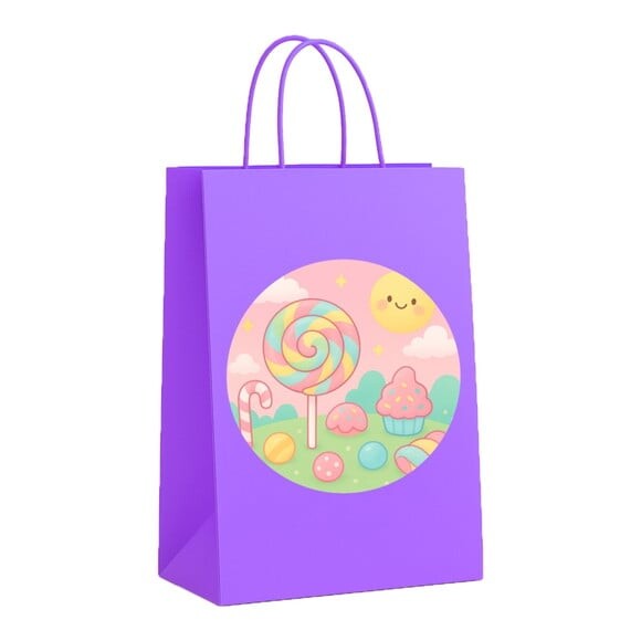 Sacola de Papel Personalizada Infantil Candy Color