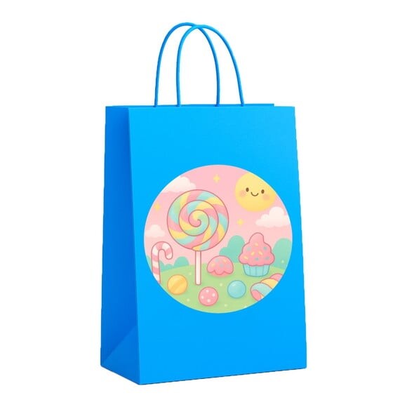 Sacola de Papel Personalizada Infantil Candy Color