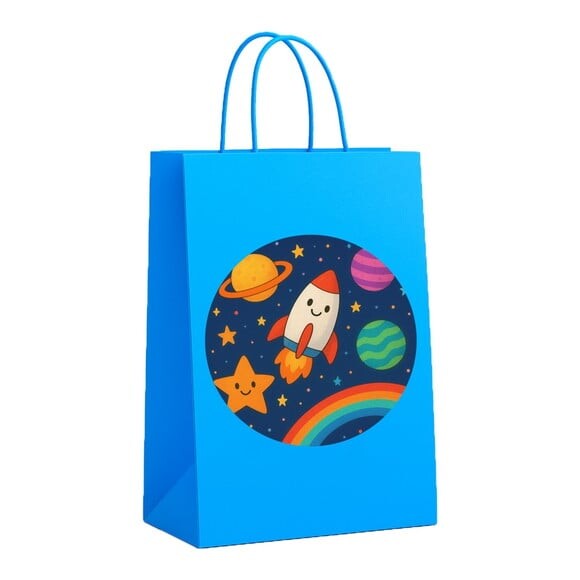 Sacola de Papel Personalizada Infantil Espaço Colorido