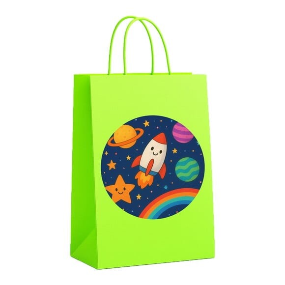 Sacola de Papel Personalizada Infantil Espaço Colorido