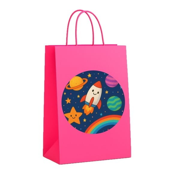 Sacola de Papel Personalizada Infantil Espaço Colorido