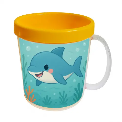 Kit 10 Canecas Acrílicas Personalizadas Tubarãozinho Fofo