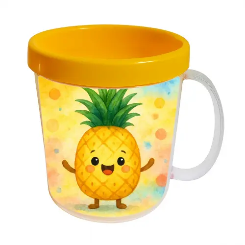 Kit 10 Canecas Acrílicas Personalizadas Abacaxi