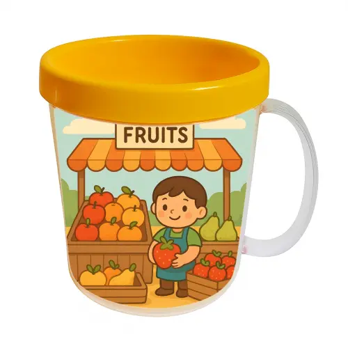 Kit 10 Canecas Acrílicas Personalizadas Feira de Frutas