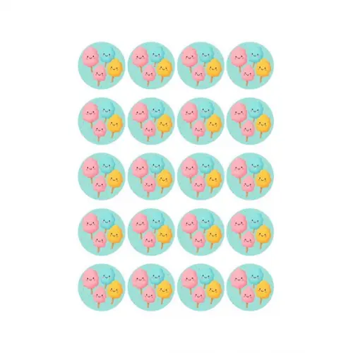 Adesivo Personalizado Latinha 5cm Algodão Doce
