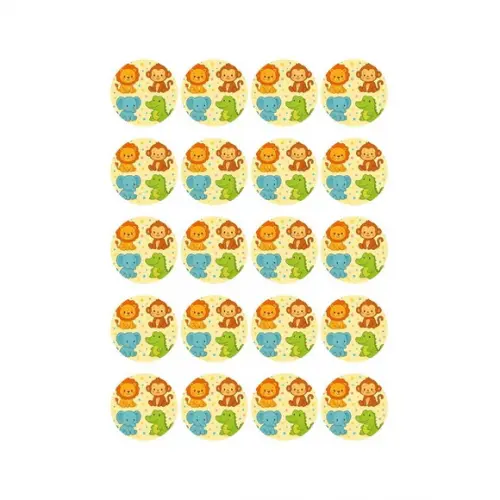 Adesivo Personalizado Latinha 5cm Animais Coloridos