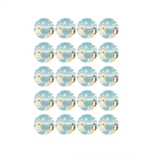 Adesivo Personalizado Latinha 5cm Animais do Ártico