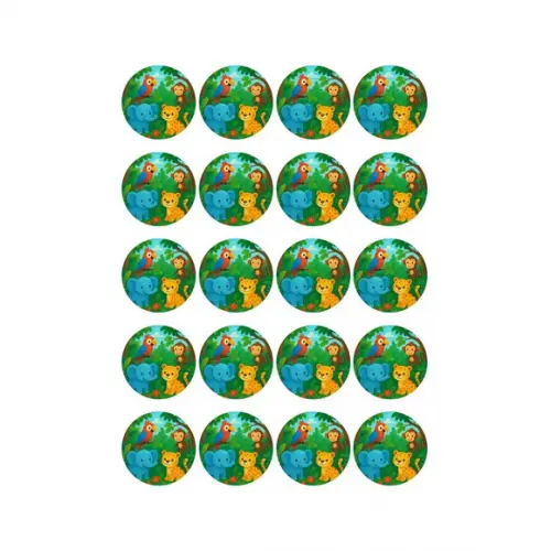 Adesivo Personalizado Latinha 5cm Animais Tropicais