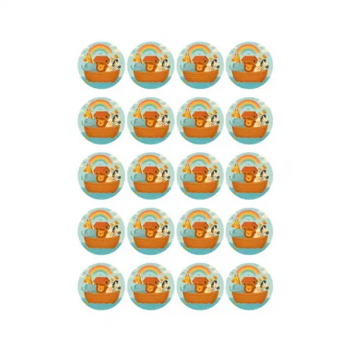 Adesivo Personalizado Latinha 5cm Arca de Noé