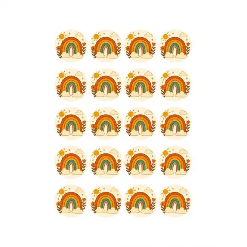 Adesivo Personalizado Latinha 5cm Arco-íris Boho