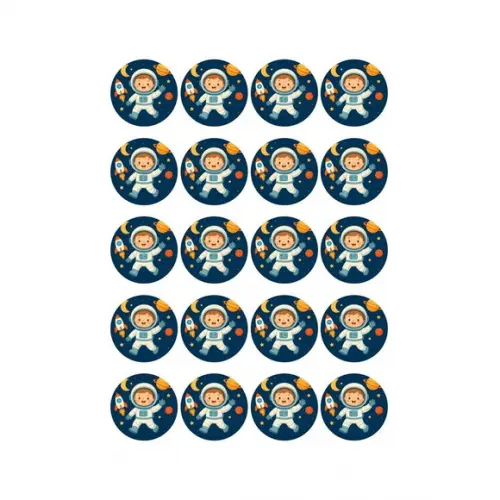 Adesivo Personalizado Latinha 5cm Astronauta