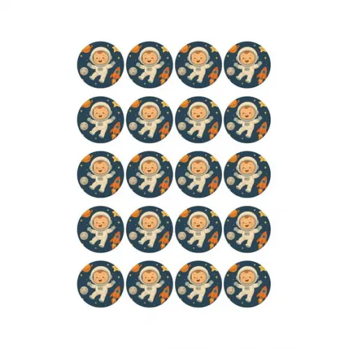 Adesivo Personalizado Latinha 5cm Astronauta Baby