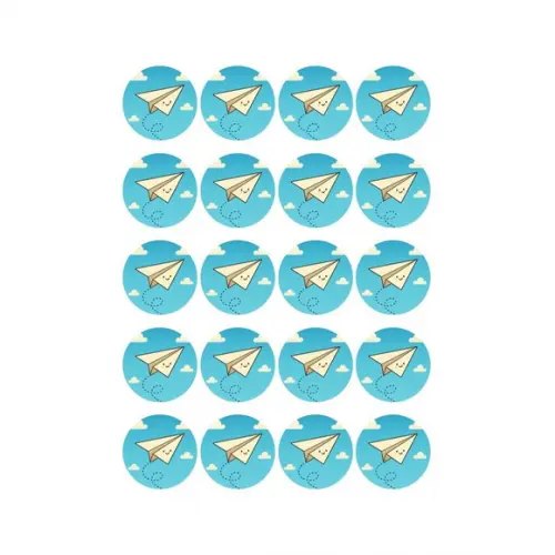 Adesivo Personalizado Latinha 5cm Aviãozinho de Papel