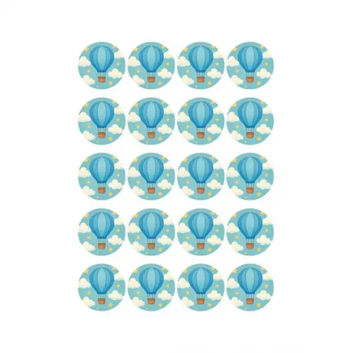Adesivo Personalizado Latinha 5cm Balão de Ar Azul