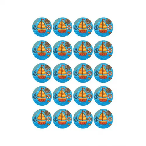 Adesivo Personalizado Latinha 5cm Barquinho