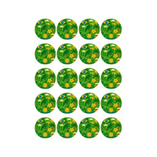 Adesivo Personalizado Latinha 5cm Brasil Verde Amarelo