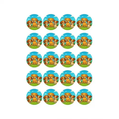 Adesivo Personalizado Latinha 5cm Cachorrinhos