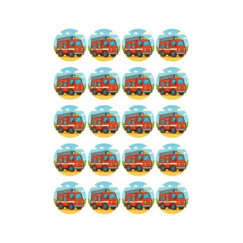 Adesivo Personalizado Latinha 5cm Caminhão de Bombeiro