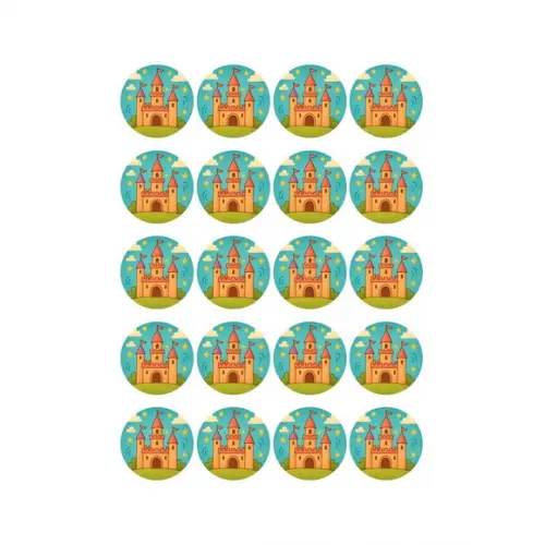 Adesivo Personalizado Latinha 5cm Castelo Encantado