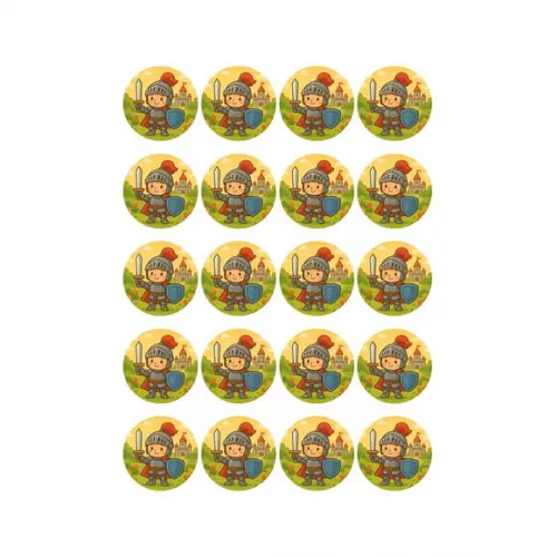 Adesivo Personalizado Latinha 5cm Cavaleiro Medieval