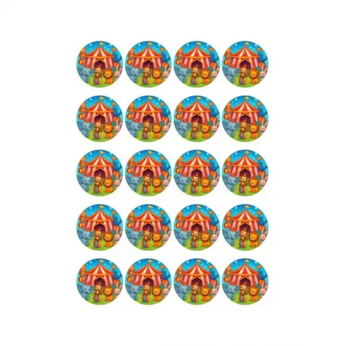 Adesivo Personalizado Latinha 5cm Circo Encantado