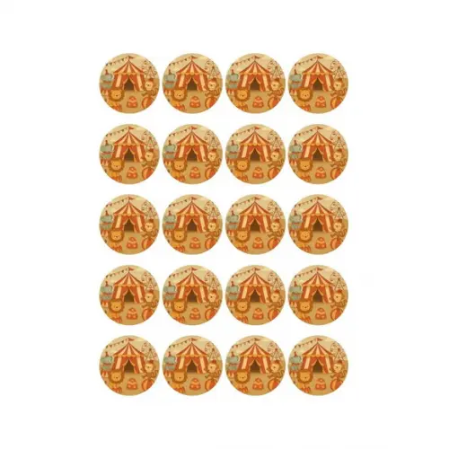 Adesivo Personalizado Latinha 5cm Circo Vintage