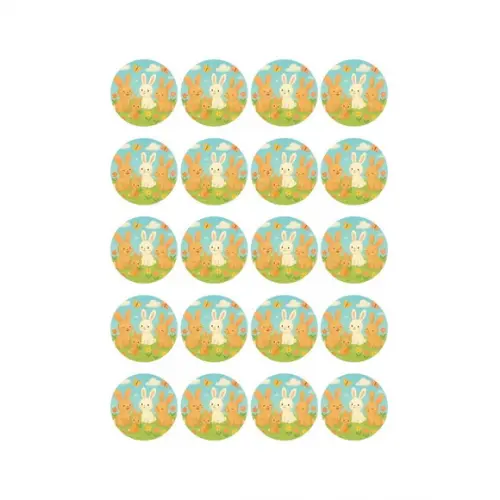 Adesivo Personalizado Latinha 5cm Coelhinhos