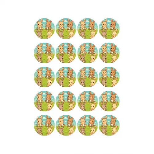 Adesivo Personalizado Latinha 5cm Coelhinhos Baby