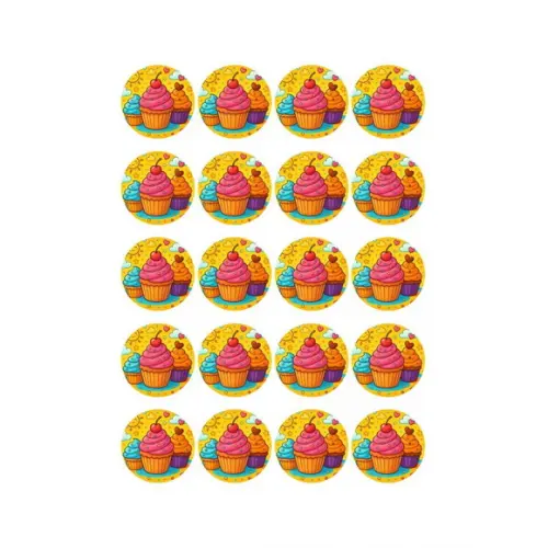 Adesivo Personalizado Latinha 5cm Cupcakes