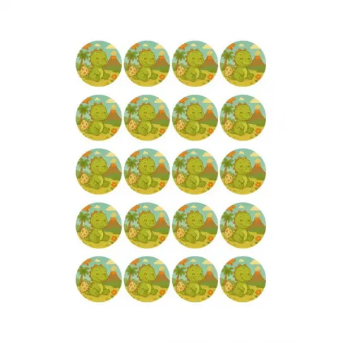 Adesivo Personalizado Latinha 5cm Dinossauro Baby