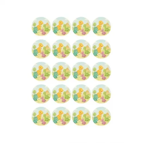 Adesivo Personalizado Latinha 5cm Dinossauros Baby