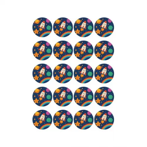 Adesivo Personalizado Latinha 5cm Espaço Colorido