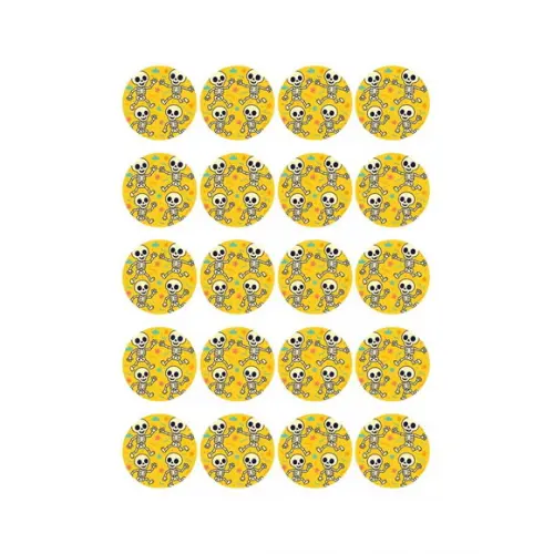 Adesivo Personalizado Latinha 5cm Esqueletinhos Kids