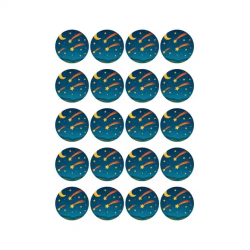 Adesivo Personalizado Latinha 5cm Estrelas Cadentes
