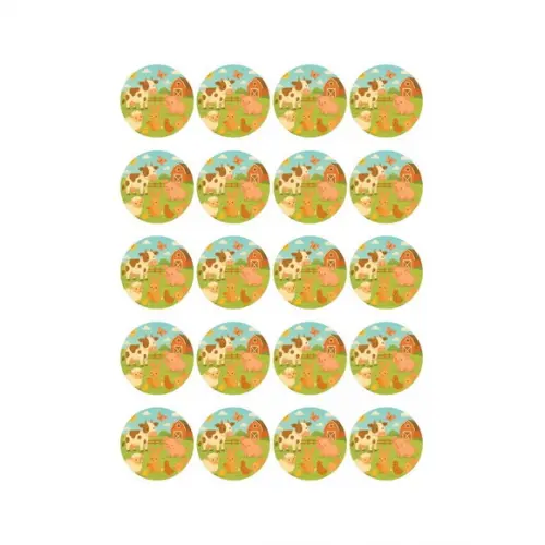 Adesivo Personalizado Latinha 5cm Fazendinha