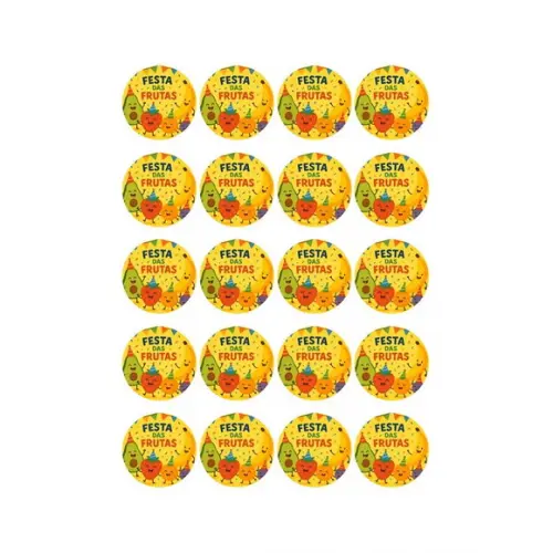 Adesivo Personalizado Latinha 5cm Festa das Frutas