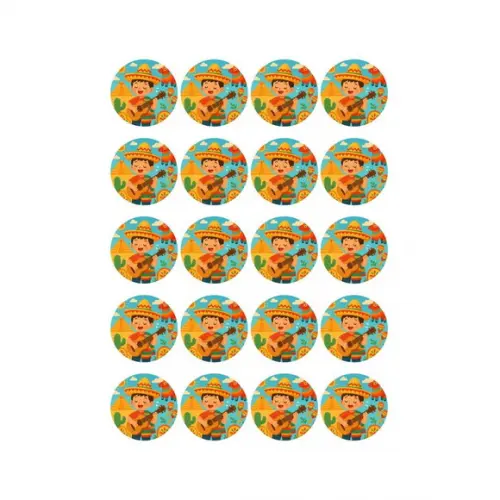 Adesivo Personalizado Latinha 5cm Festa Mexicana