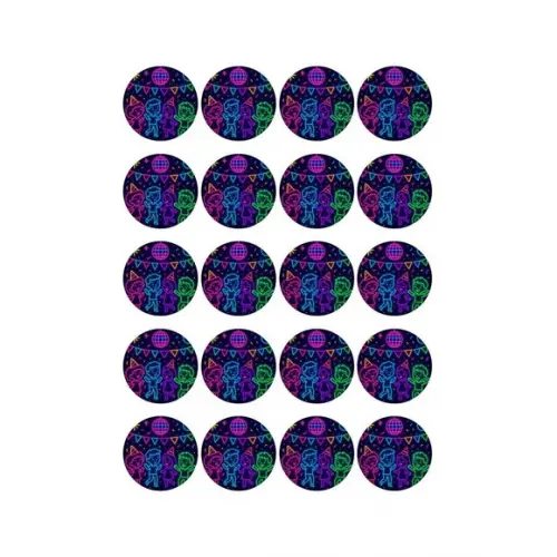 Adesivo Personalizado Latinha 5cm Festa Neon
