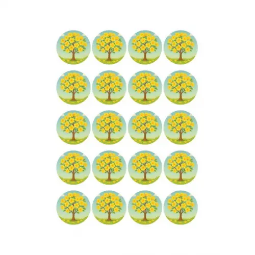 Adesivo Personalizado Latinha 5cm Flor de Ipê Amarela