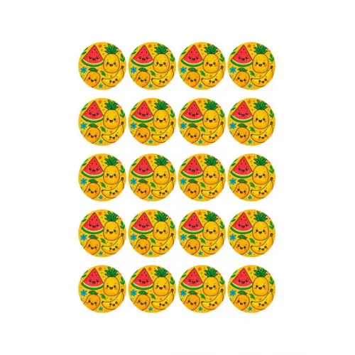 Adesivo Personalizado Latinha 5cm Frutas Tropicais