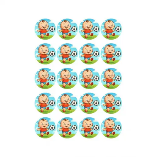 Adesivo Personalizado Latinha 5cm Futebol Baby