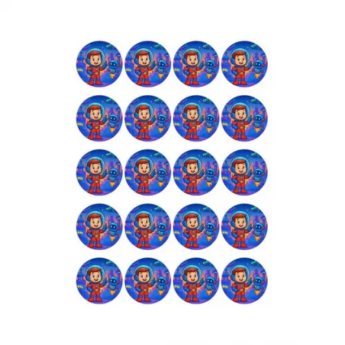 Adesivo Personalizado Latinha 5cm Futurismo Infantil