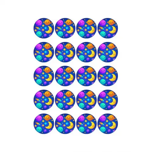 Adesivo Personalizado Latinha 5cm Galáxia Encantada