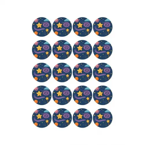 Adesivo Personalizado Latinha 5cm Galáxia Mágica