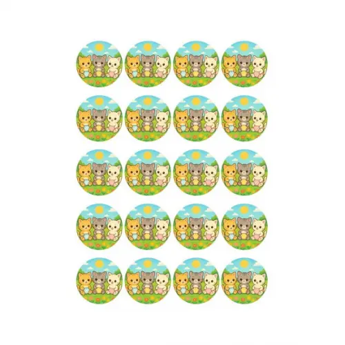 Adesivo Personalizado Latinha 5cm Gatinhos Baby