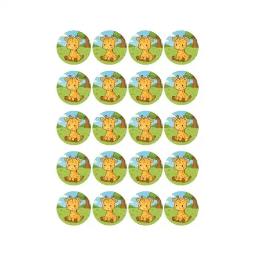 Adesivo Personalizado Latinha 5cm Girafinha Baby
