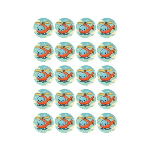 Adesivo Personalizado Latinha 5cm Helicóptero